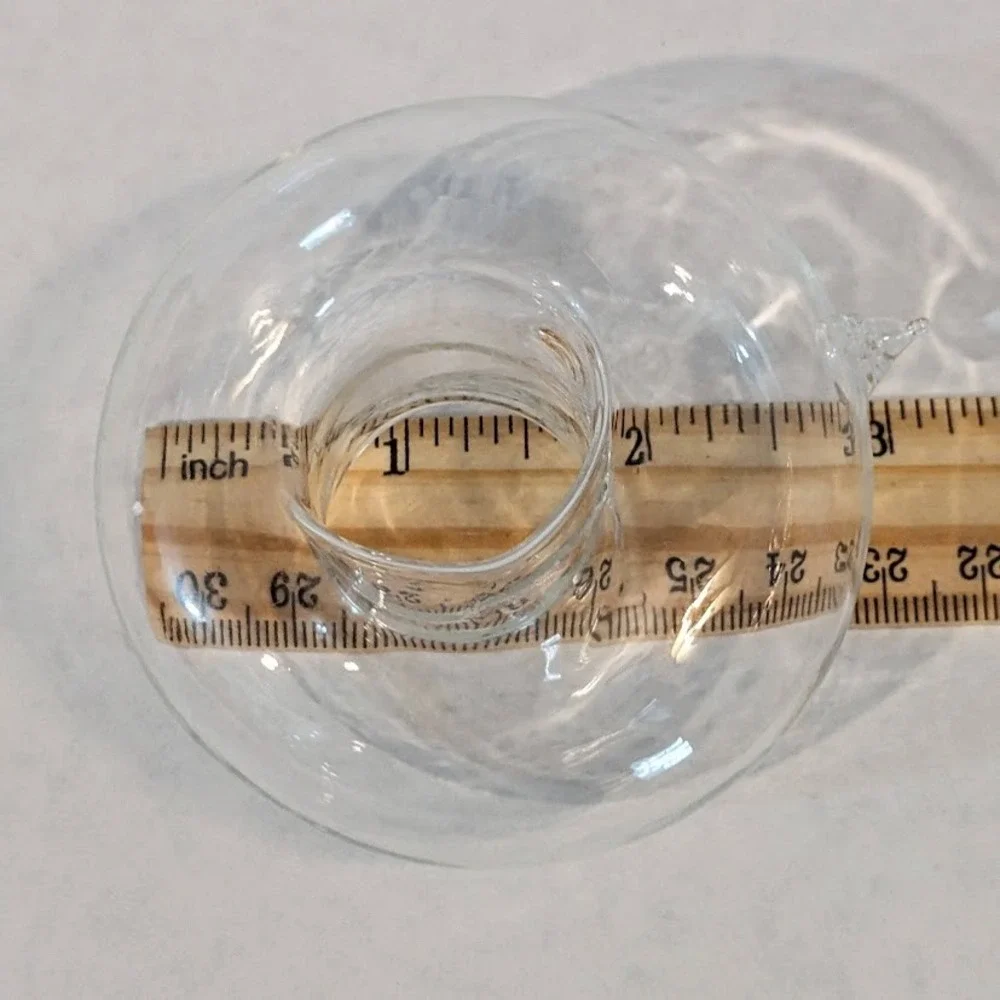 Restoration Hardware Gracious Flower Floaters Handblown Glass Set of 4 Clear Box